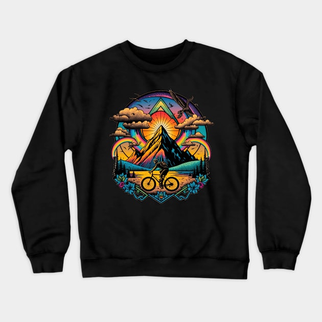 Bicycle Day 1943 | Colorful Psychedelic Art Crewneck Sweatshirt by Trippinink